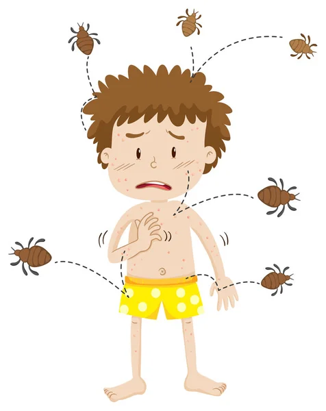 A Man Having Dust Mite Allergy — Stock Vector