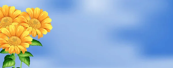 Beau tournesol sur fond de ciel — Image vectorielle