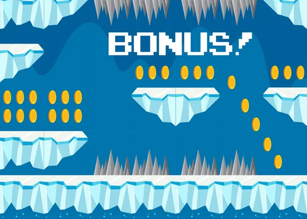 Modèle de jeu bonus iceberg froid — Image vectorielle