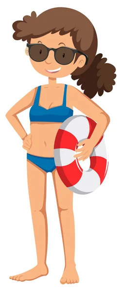 Une adolescente portant un bikini — Image vectorielle