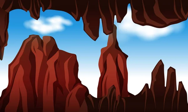 Utomståendes syn ser från grottan — Stock vektor