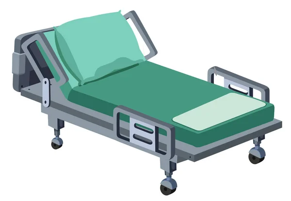 A Modern Hospital Bed on White Background — Stock Vector