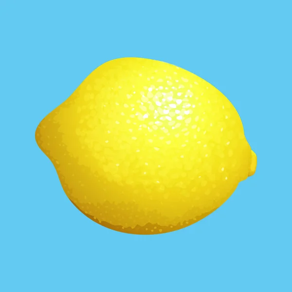 Limón amarillo sobre fondo azul — Vector de stock