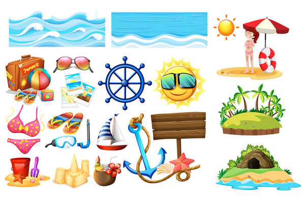 Комплект летних пляжных каникул
