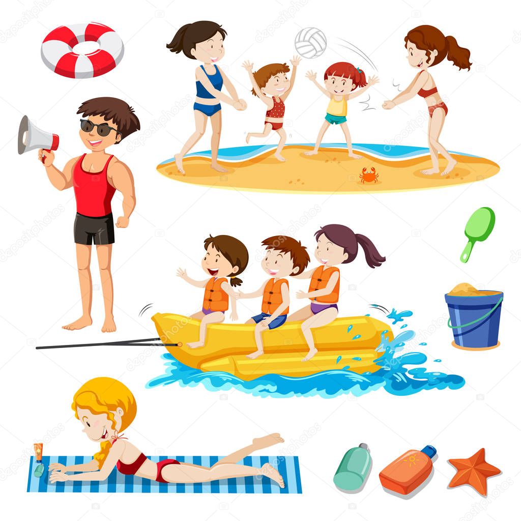 A Beach Set Activity and People