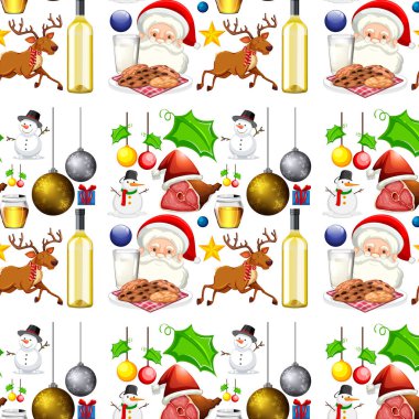 Noel teması ile dikişsiz arka plan tasarımı