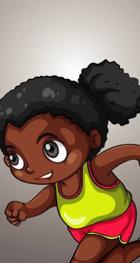 Mutlu kız yalnız koşuyor.