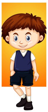 Mavi yelekli mutlu çocuk