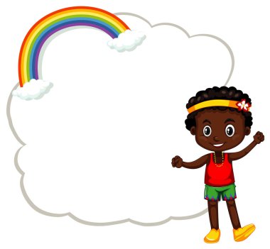 Mutlu çocuk ve bulut çerçevesi