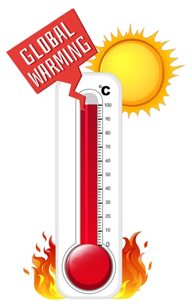 Thermometer bei Sommerwetter — Stockvektor