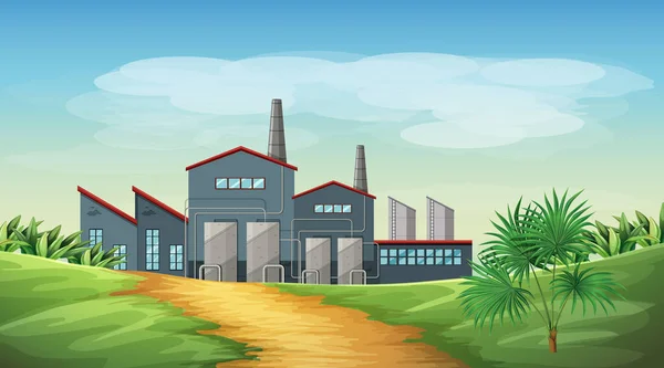 Zanieczyszczenie z fabryki sceny tematycznej w przyrodzie — Wektor stockowy