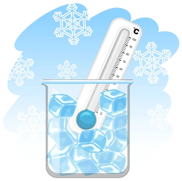 Termometer och kall vinter — Stock vektor