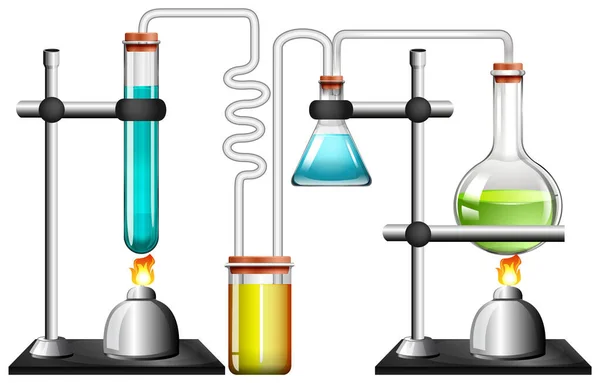 Equipamentos científicos sobre fundo branco —  Vetores de Stock