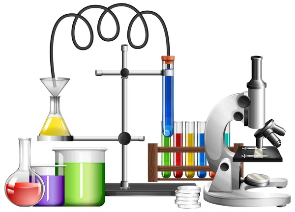 Attrezzature scientifiche su sfondo bianco — Vettoriale Stock