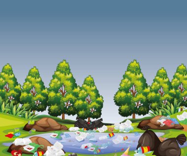 Çöp ile Park Sahnesi