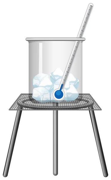 Hőmérő egy csésze jégben — Stock Vector