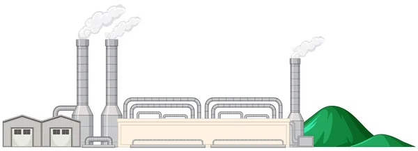 有烟的工厂大楼 — 图库矢量图片
