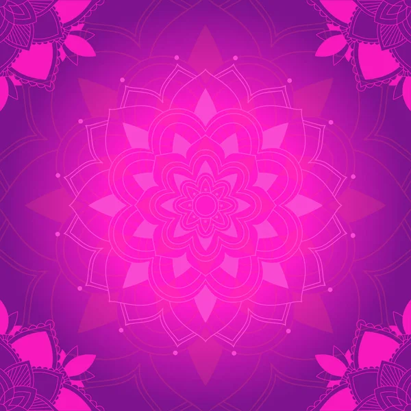 Mandala pattern on pink background — Stock Vector