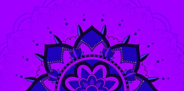 Mandala pattern on purple background — Stock Vector