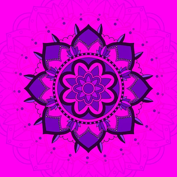 Patrón de mandala sobre fondo rosa — Archivo Imágenes Vectoriales