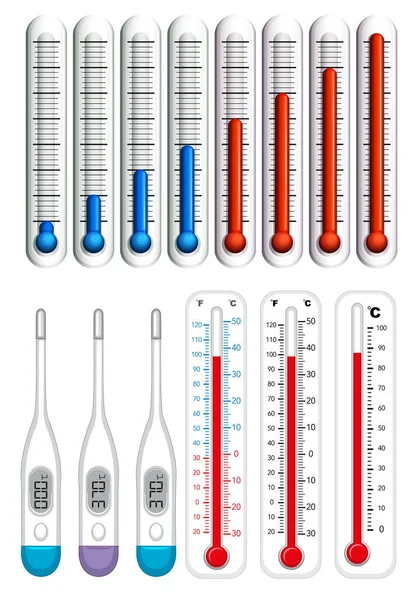 Thermometer auf verschiedenen Skalen — Stockvektor