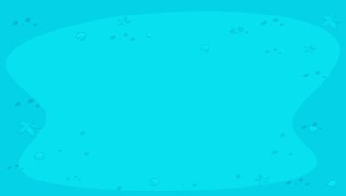 Deniz yıldızı ve kabuklu mavi arkaplan