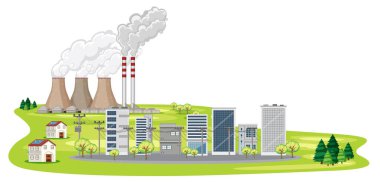 Şehirdeki binaların ve evlerin olduğu sahne