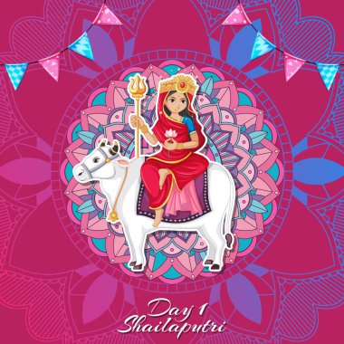 Tanrıça ile Navaratri poster tasarımı 