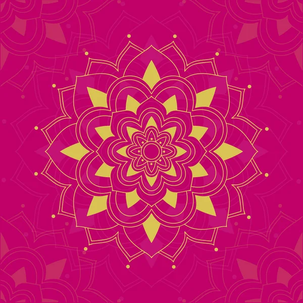 Patrón de mandala sobre fondo rosa — Archivo Imágenes Vectoriales