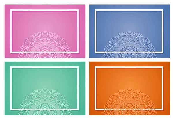 Four background with mandala patterns — Stock Vector