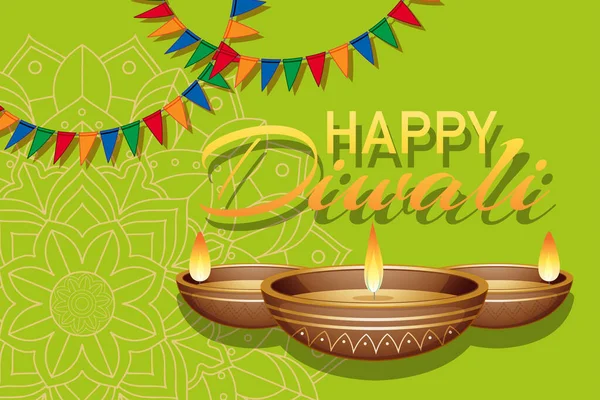 Предпосылки / контекст with mandala pantern for happy diwali festival — стоковый вектор