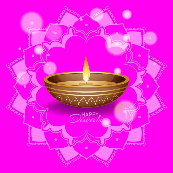 Fundo com pantern mandala para o festival feliz diwali — Vetor de Stock