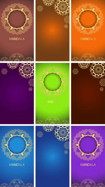 Achtergrond template met mandala ontwerpen — Stockvector