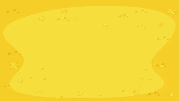 Gelber Hintergrund mit Muscheln und Seesternen — Stockvektor