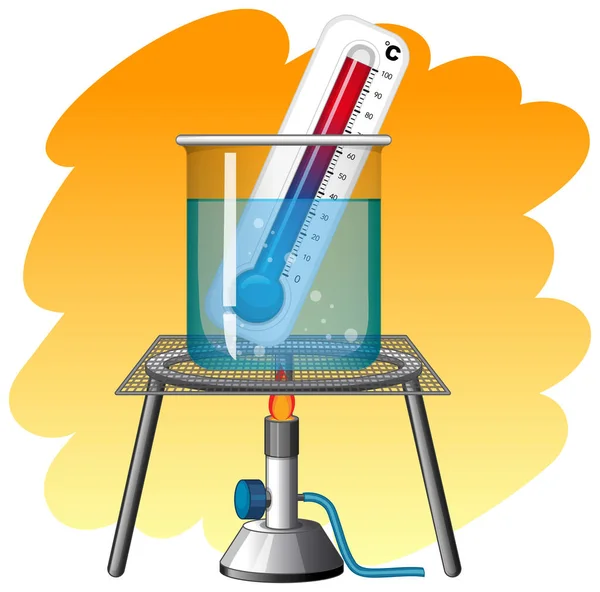 Thermomètre dans l'eau chaude — Image vectorielle