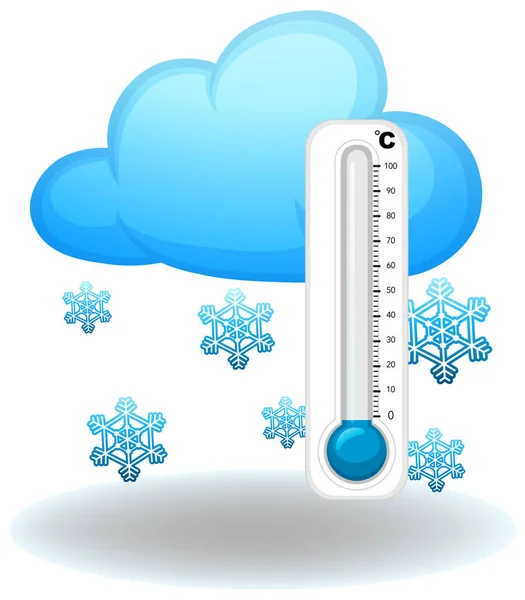 Termômetro na temporada de inverno — Vetor de Stock