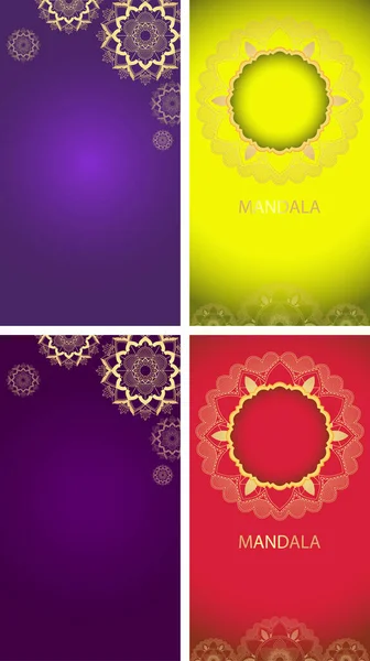 Achtergrond template met mandala ontwerpen — Stockvector