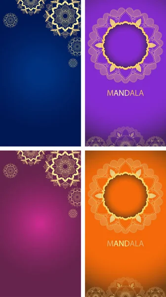 Achtergrond template met mandala ontwerpen — Stockvector