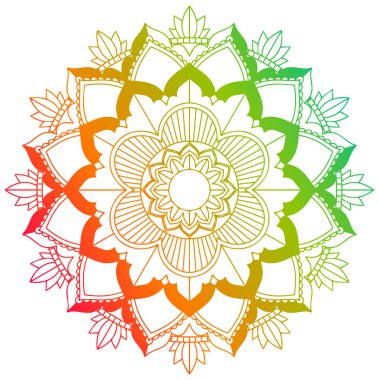 Beyaz arkaplanda mandala desen tasarımı