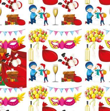 Noel teması ile dikişsiz arka plan tasarımı