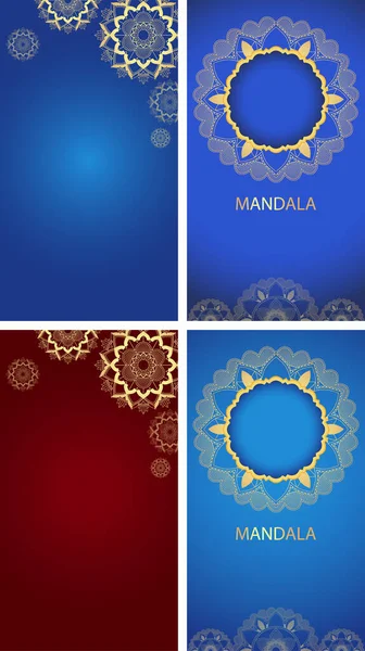 Achtergrond template met mandala ontwerpen — Stockvector