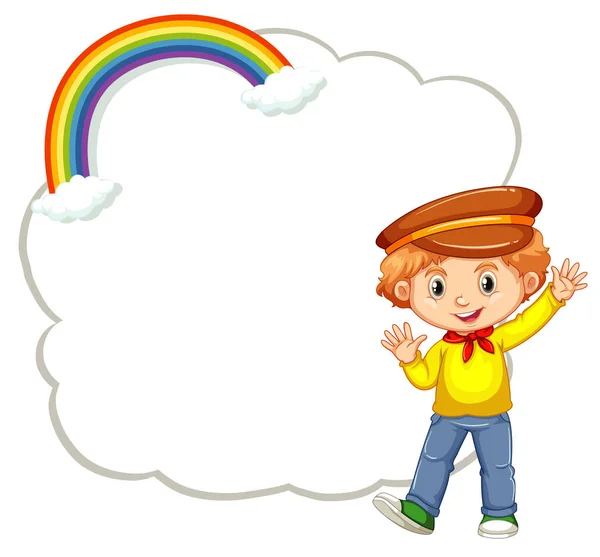 Niño feliz con plantilla de nube — Archivo Imágenes Vectoriales