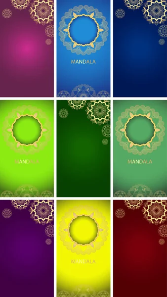 Background template with mandala designs — Stock Vector