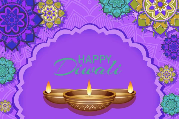 Poster design for happy Diwali — Stock Vector