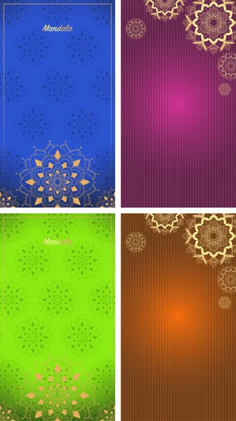 Background template with mandala designs — Stock Vector