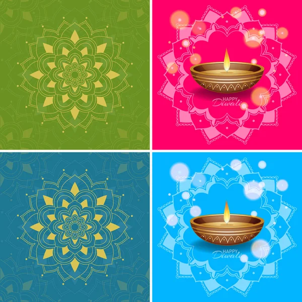 Achtergrond template met mandala ontwerpen — Stockvector