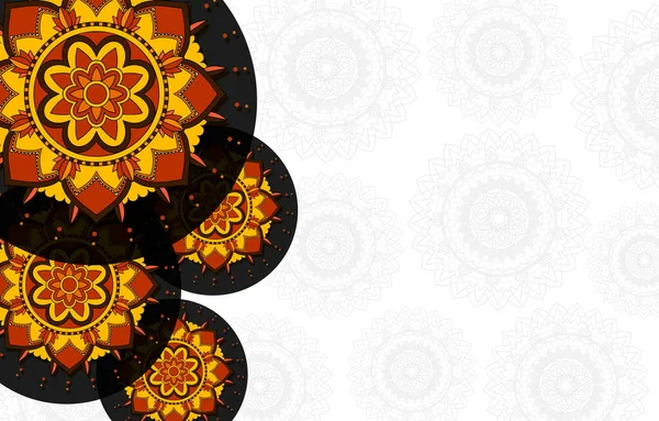 Hintergrund-Vorlage mit Mandala-Designs — Stockvektor
