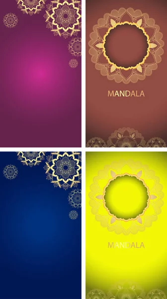 Modelo de fundo com desenhos de mandala — Vetor de Stock