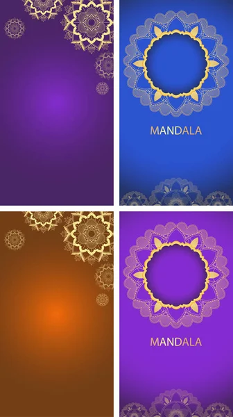 Background template with mandala designs — Stock Vector
