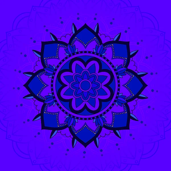 Mavi arkaplanda mandala desenleri — Stok Vektör